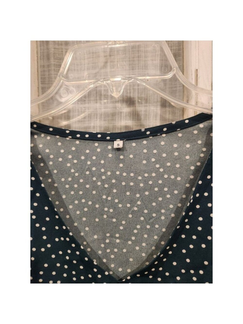 Green and‎ White Polka Dot Flowy Dress Women's Size Small - Picture 3 of 5